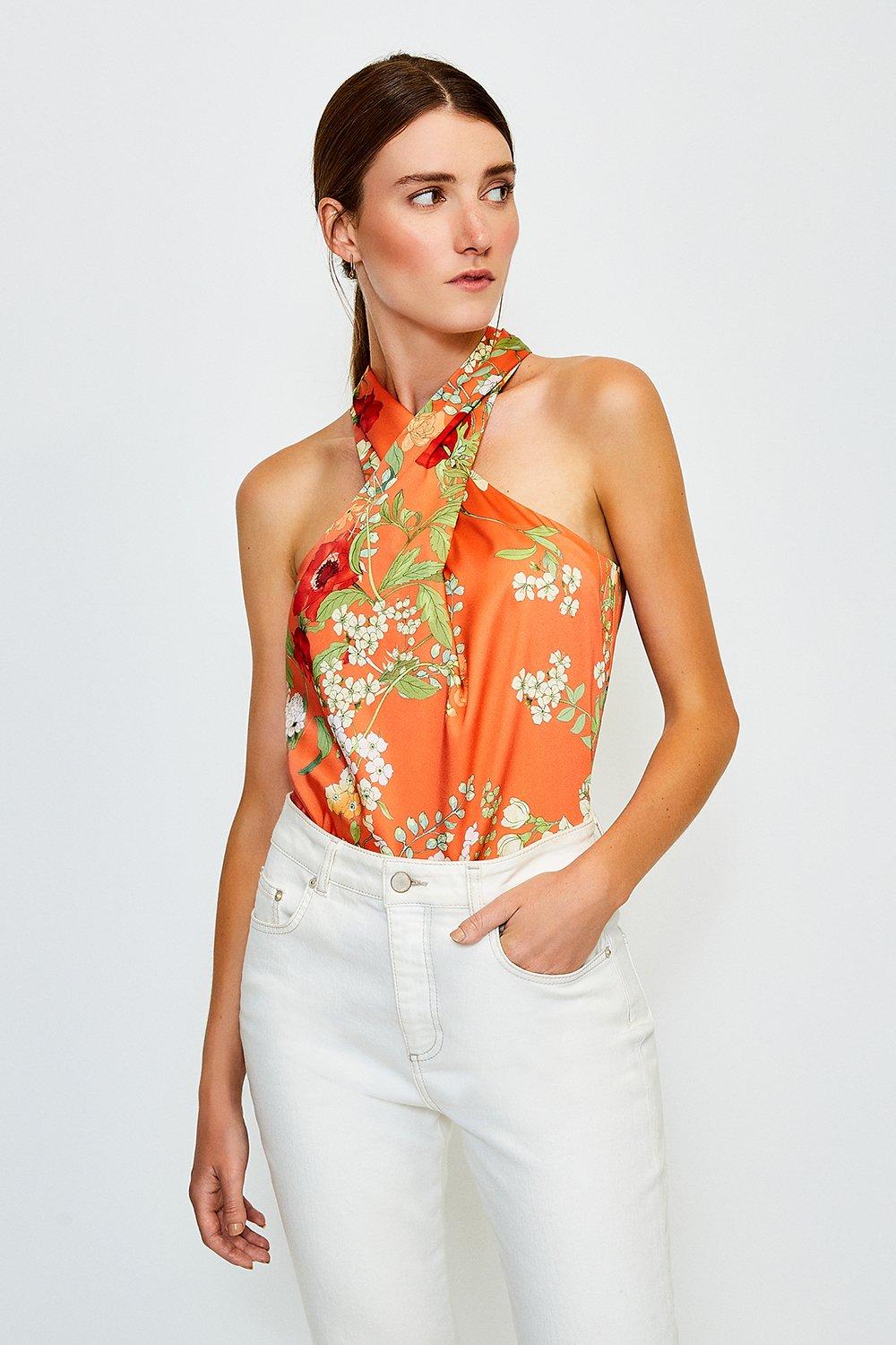 karen millen floral halterneck dress