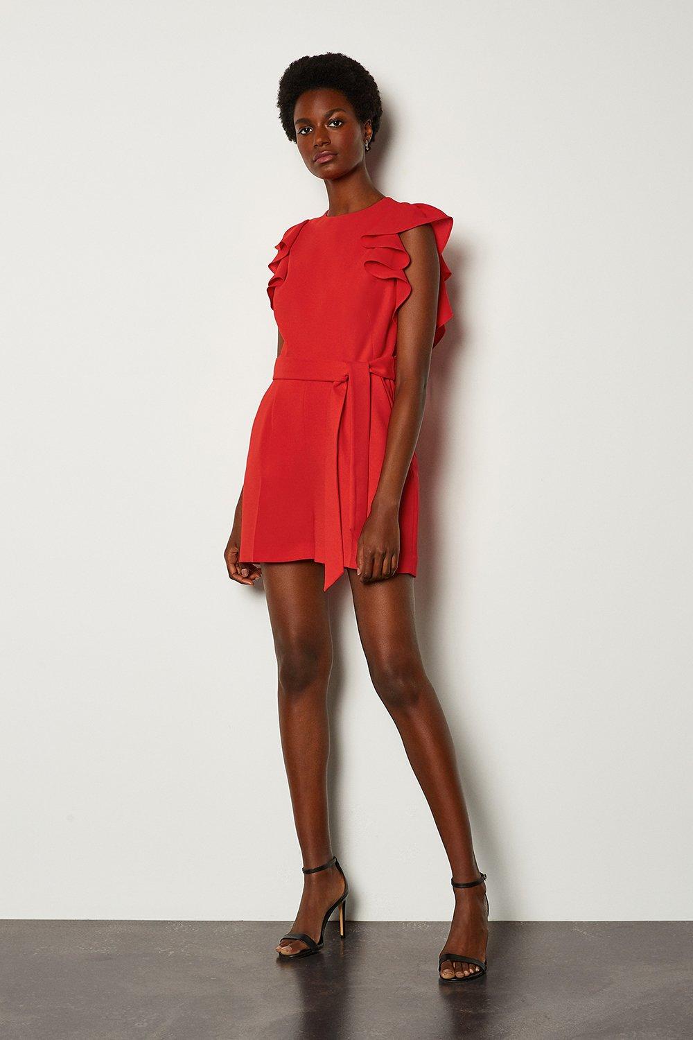 frill sleeve playsuit