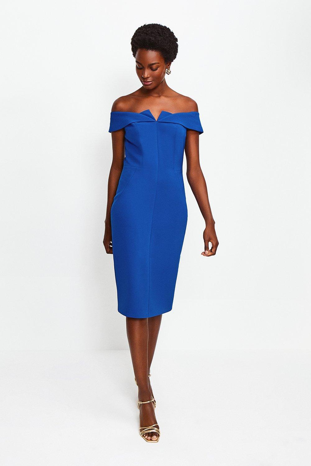 karen millen blue pencil dress