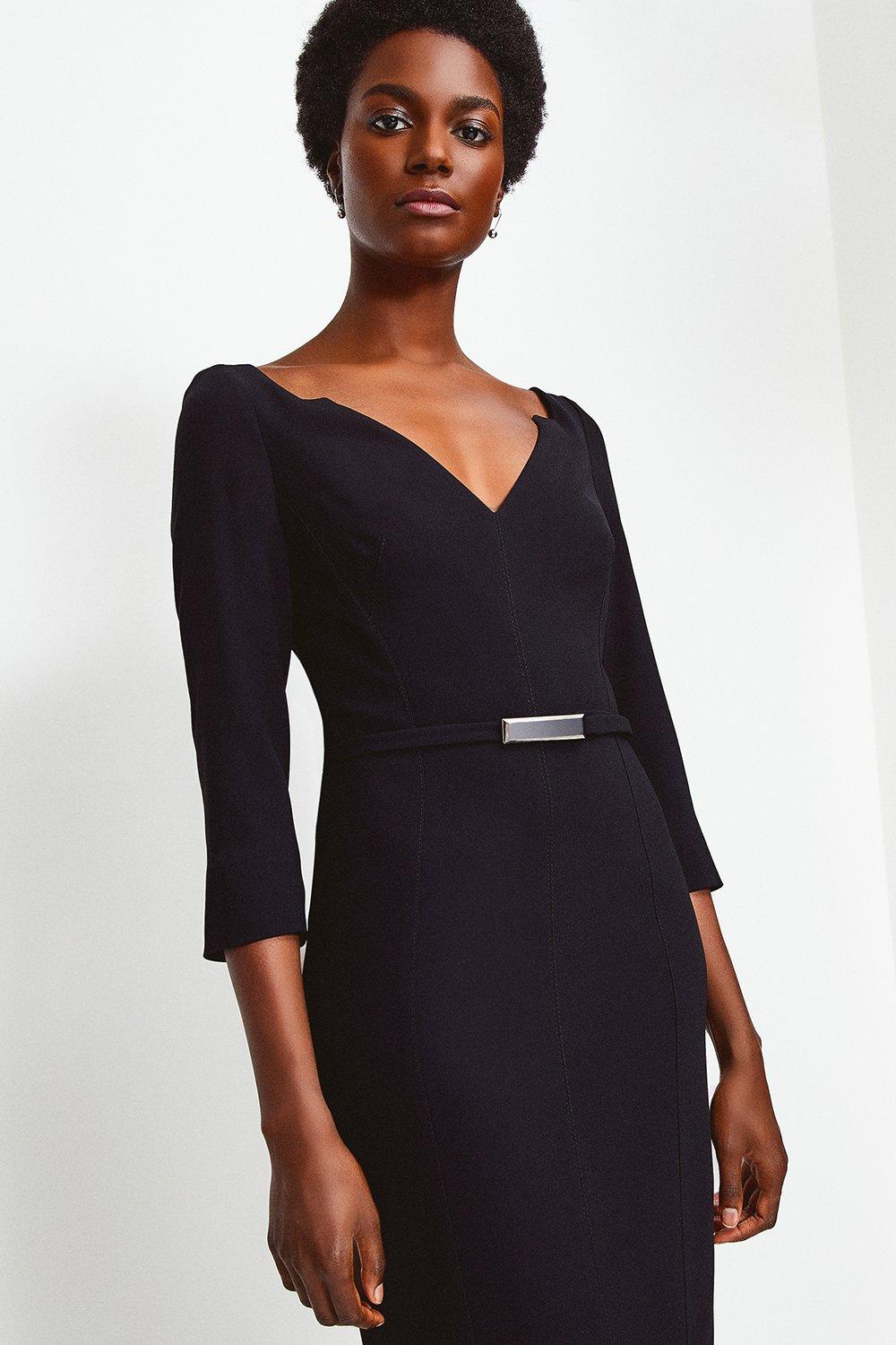 karen millen black dress with belt