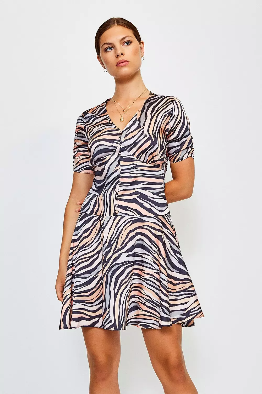 Animal Print Short Sleeve Dress Karen Millen