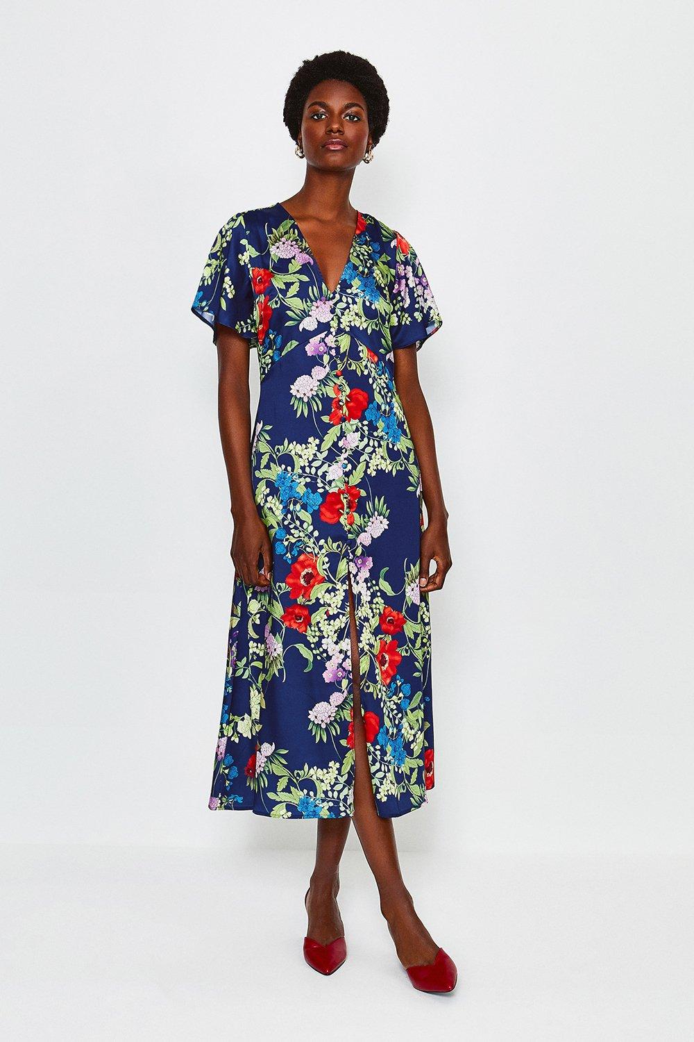 karen millen floral midi dress