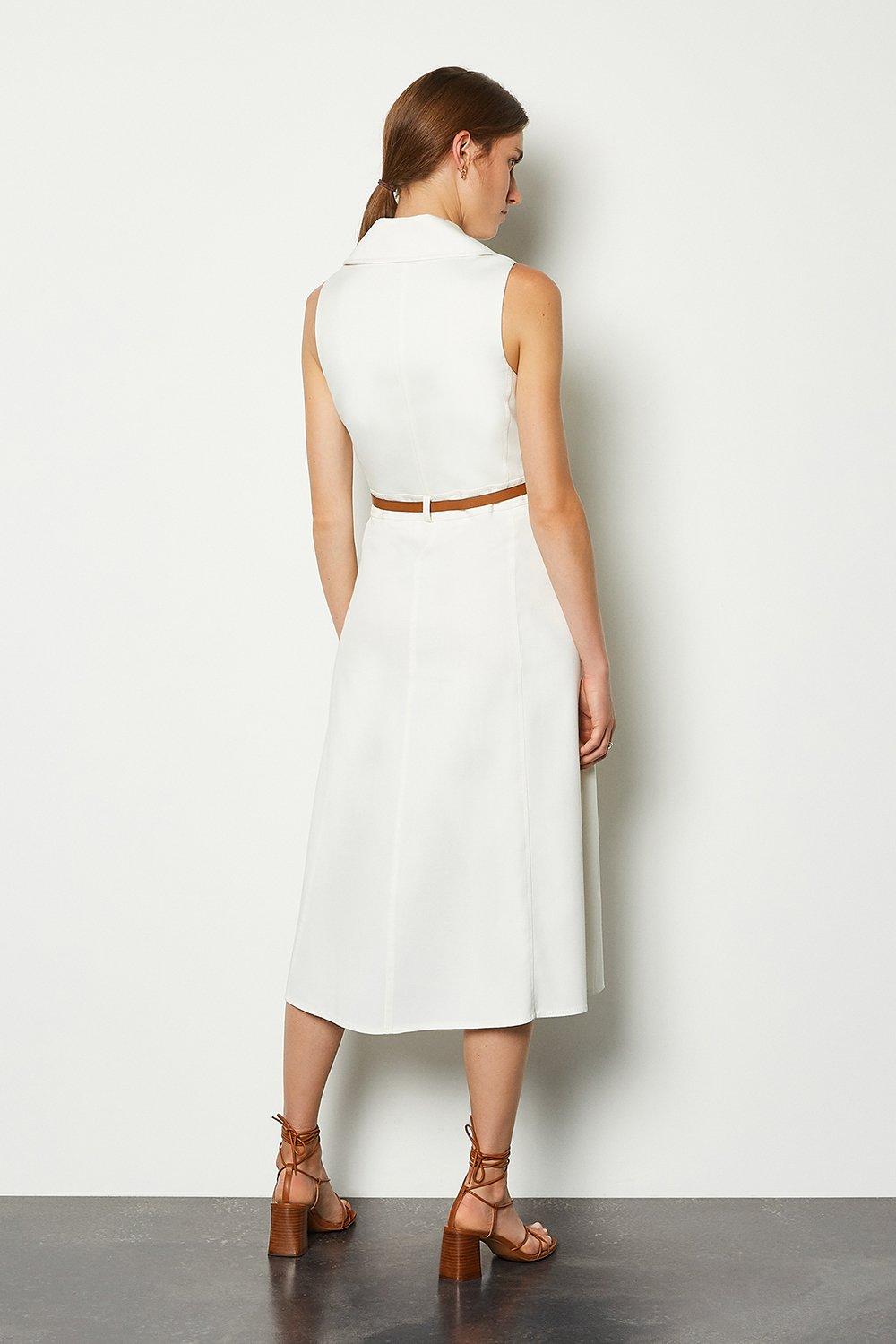 karen millen wrap effect dress ivory