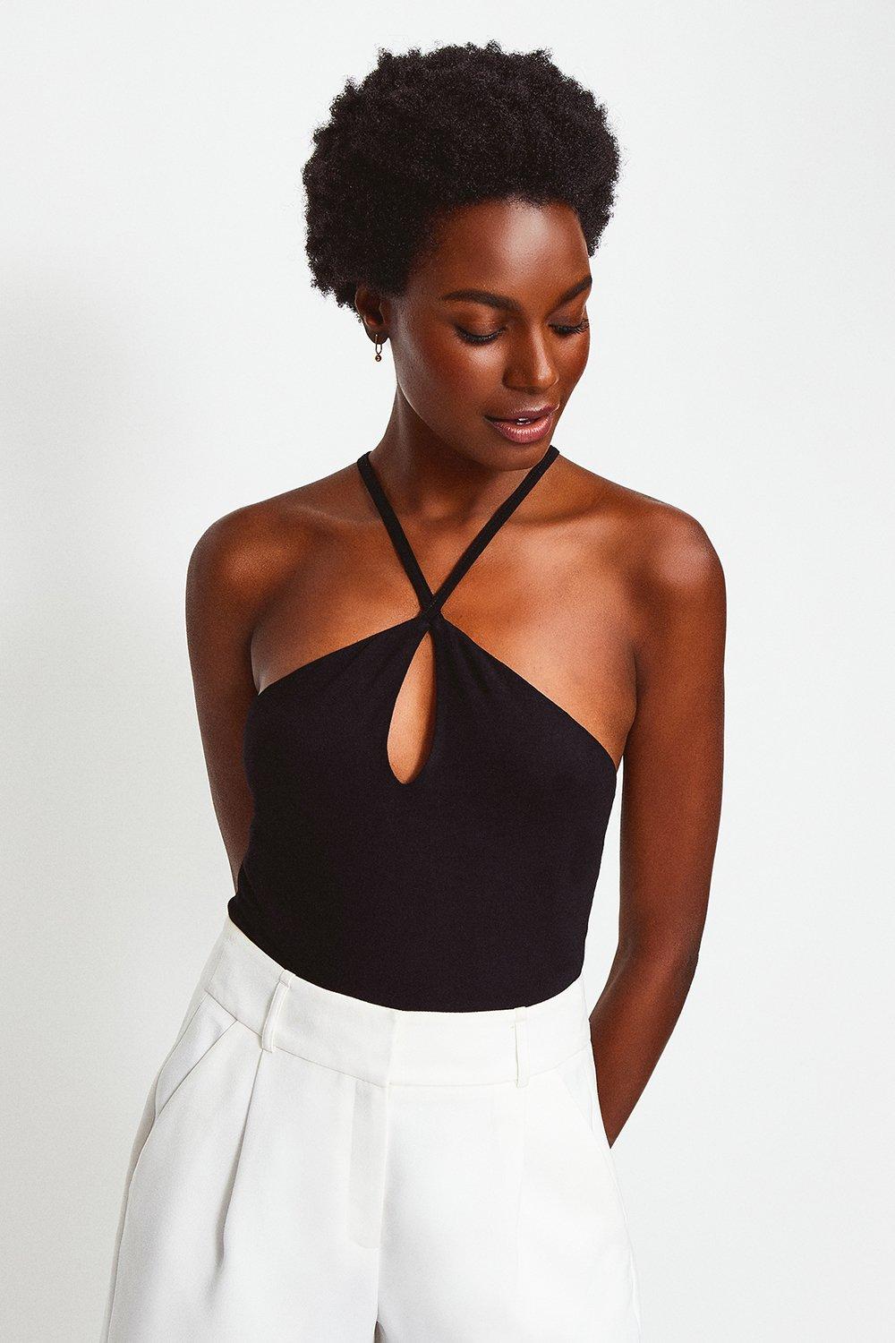 Jersey Strappy Halter Top | Karen Millen