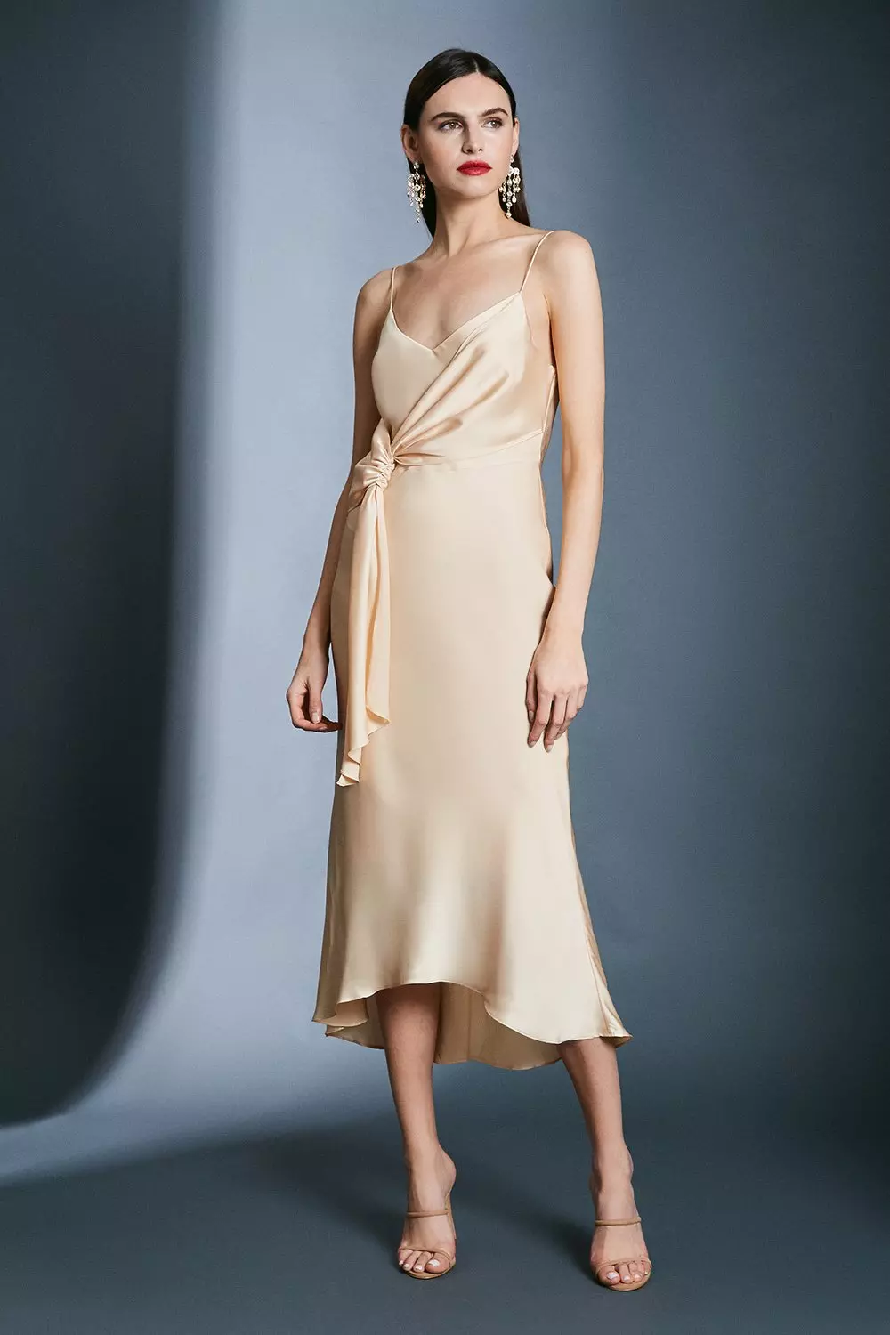 Satin Wrap Tie Waist Dress | Karen Millen
