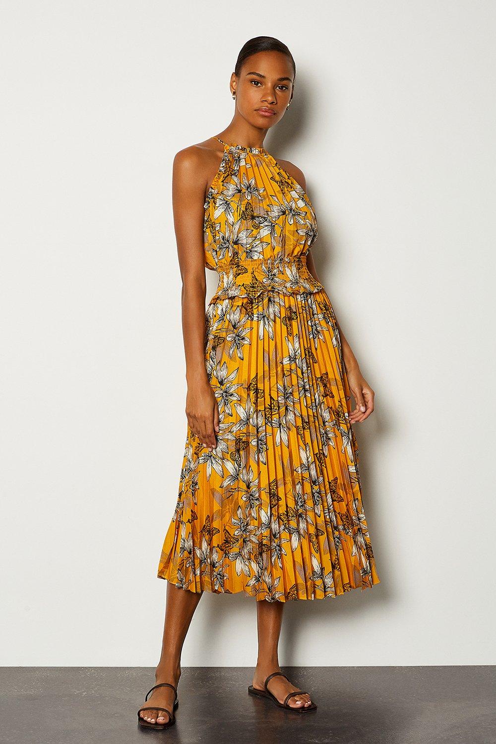 karen millen pleated floral dress