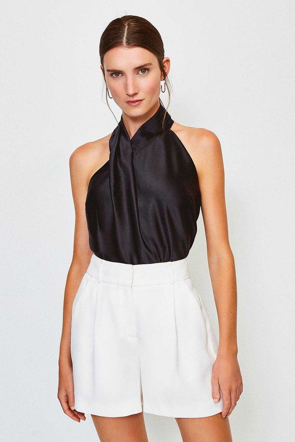 Silk Satin Halter Top | Karen Millen