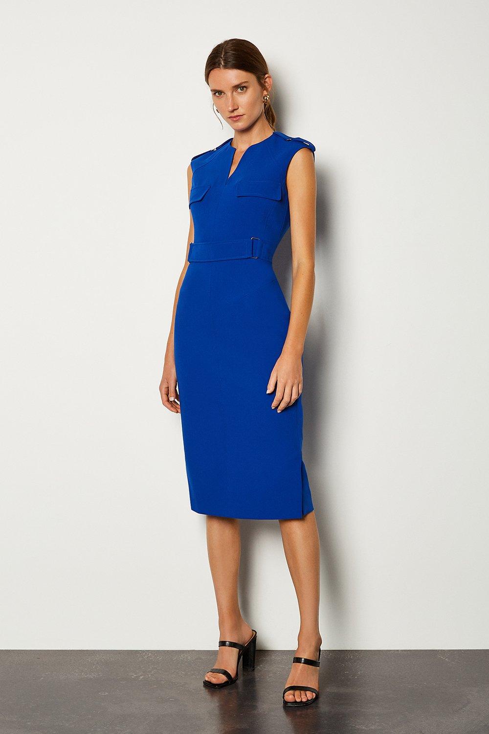 karen millen blue pencil dress