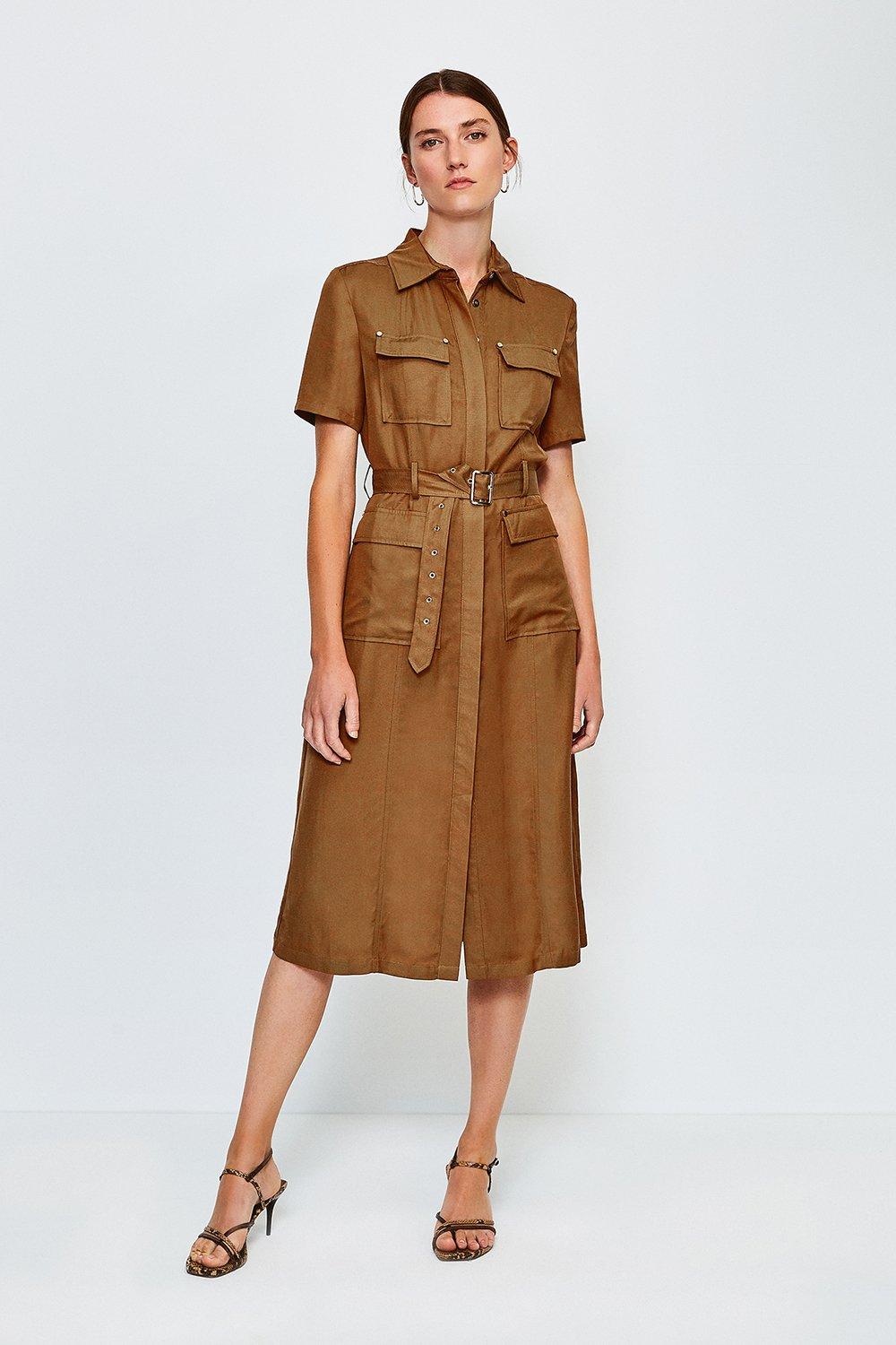 karen millen khaki utility dress