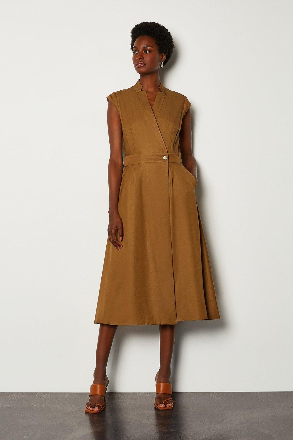 karen millen wrap shirt dress