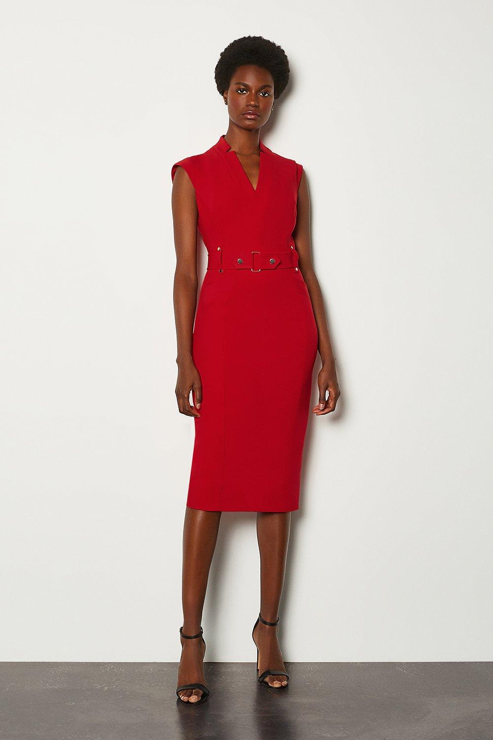 karen millen red pencil dress