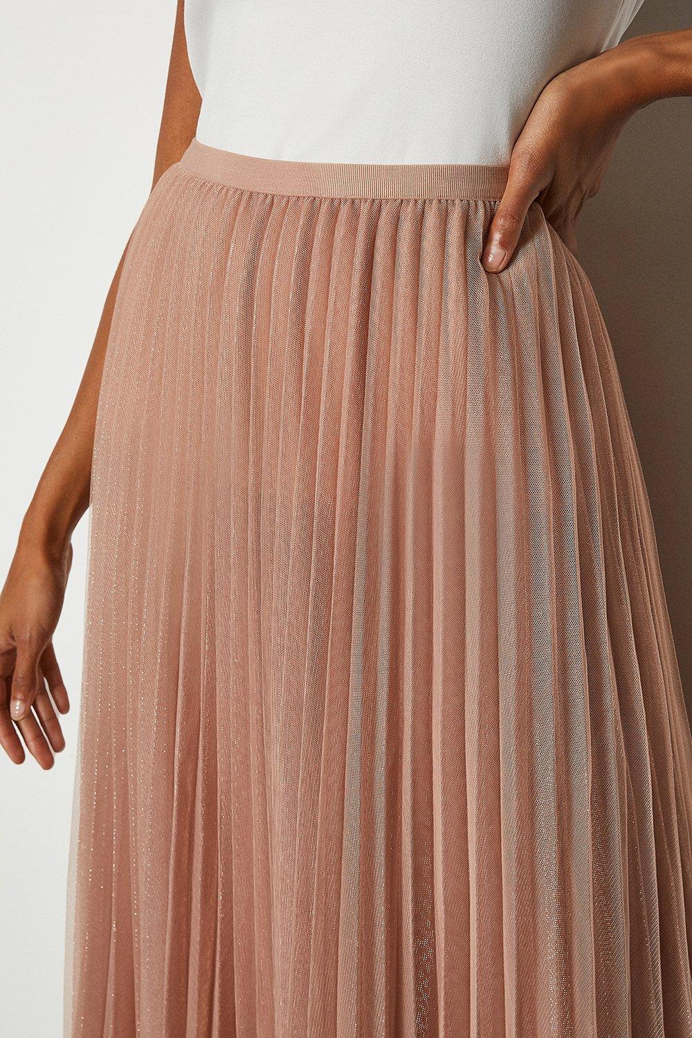 long pleated skirt