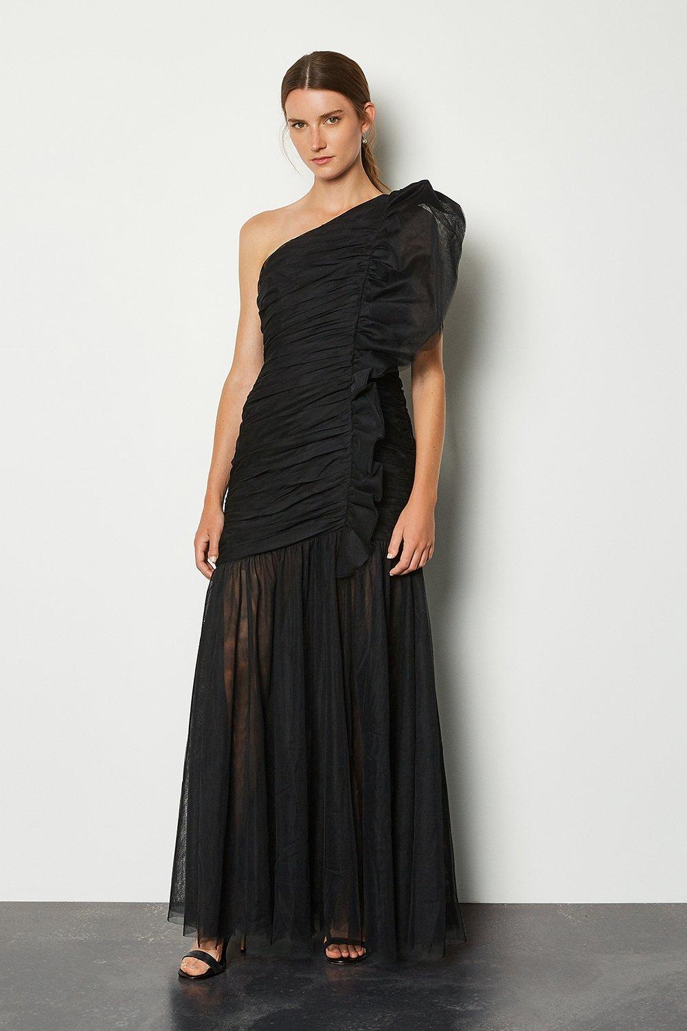 karen millen long black dress