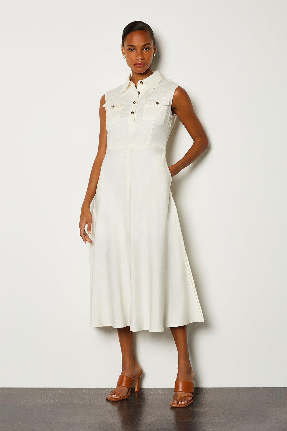 linen utility dress