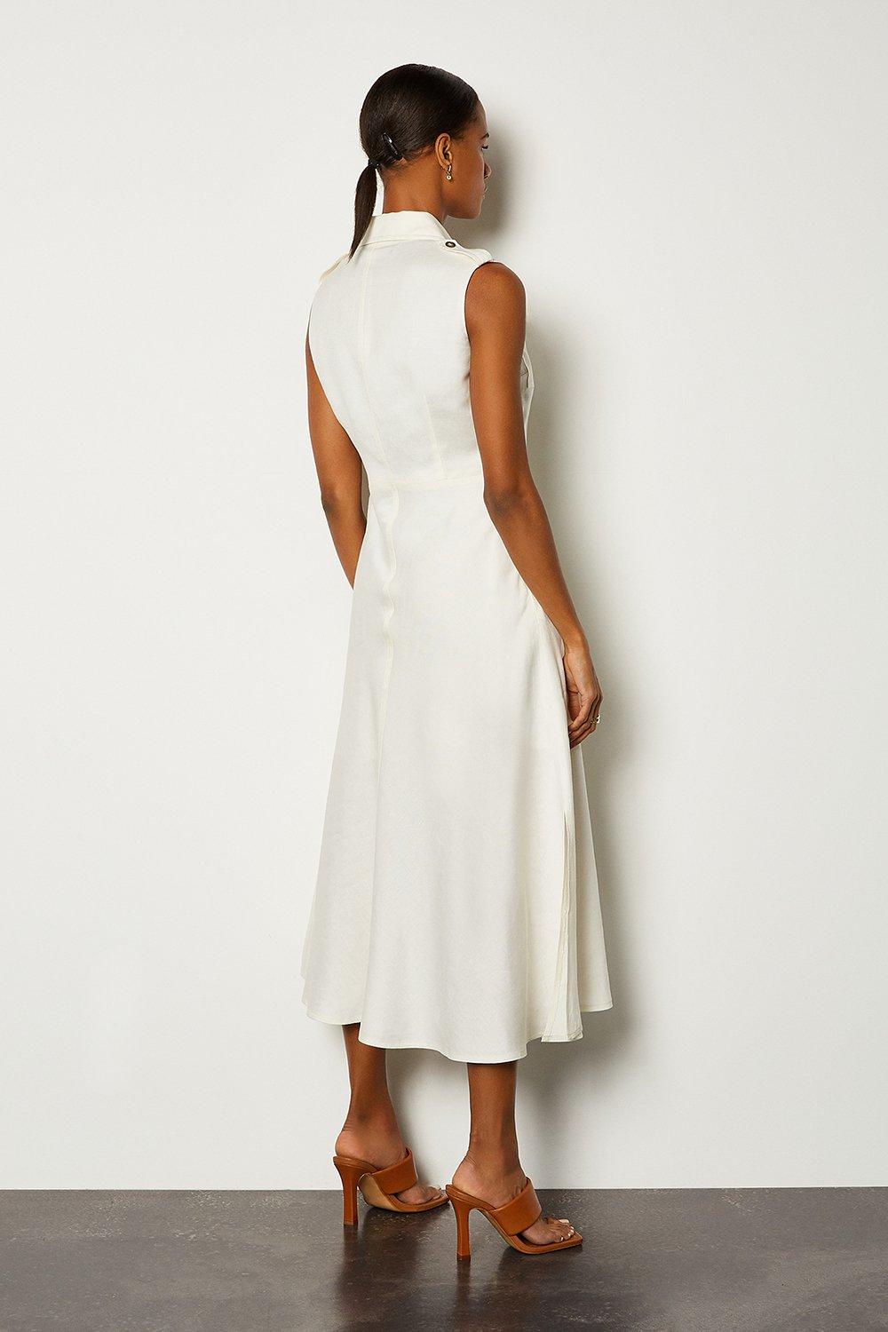 linen cream dress