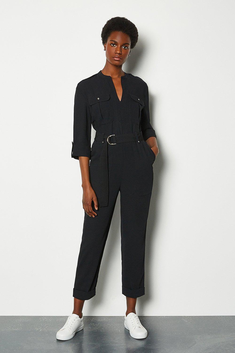 black and grey jumpsuit