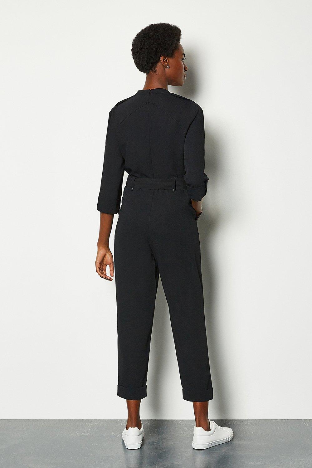 black belted jumpsuit