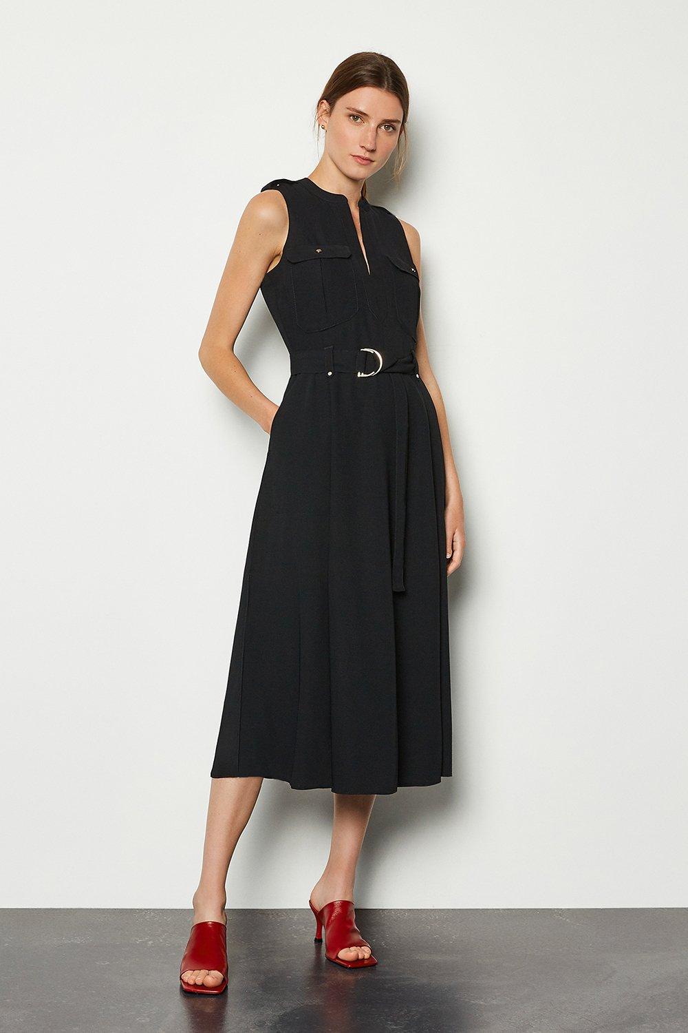 karen millen asymmetric belted dress