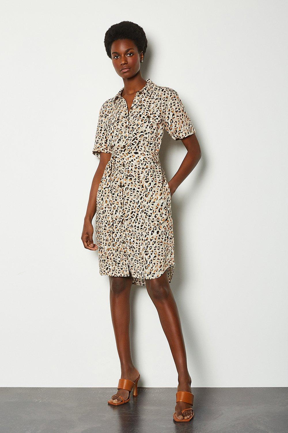 karen millen blue leopard print dress