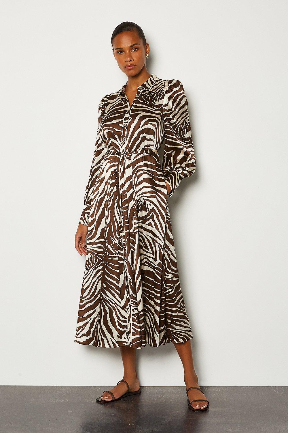 karen millen zebra print shirt dress