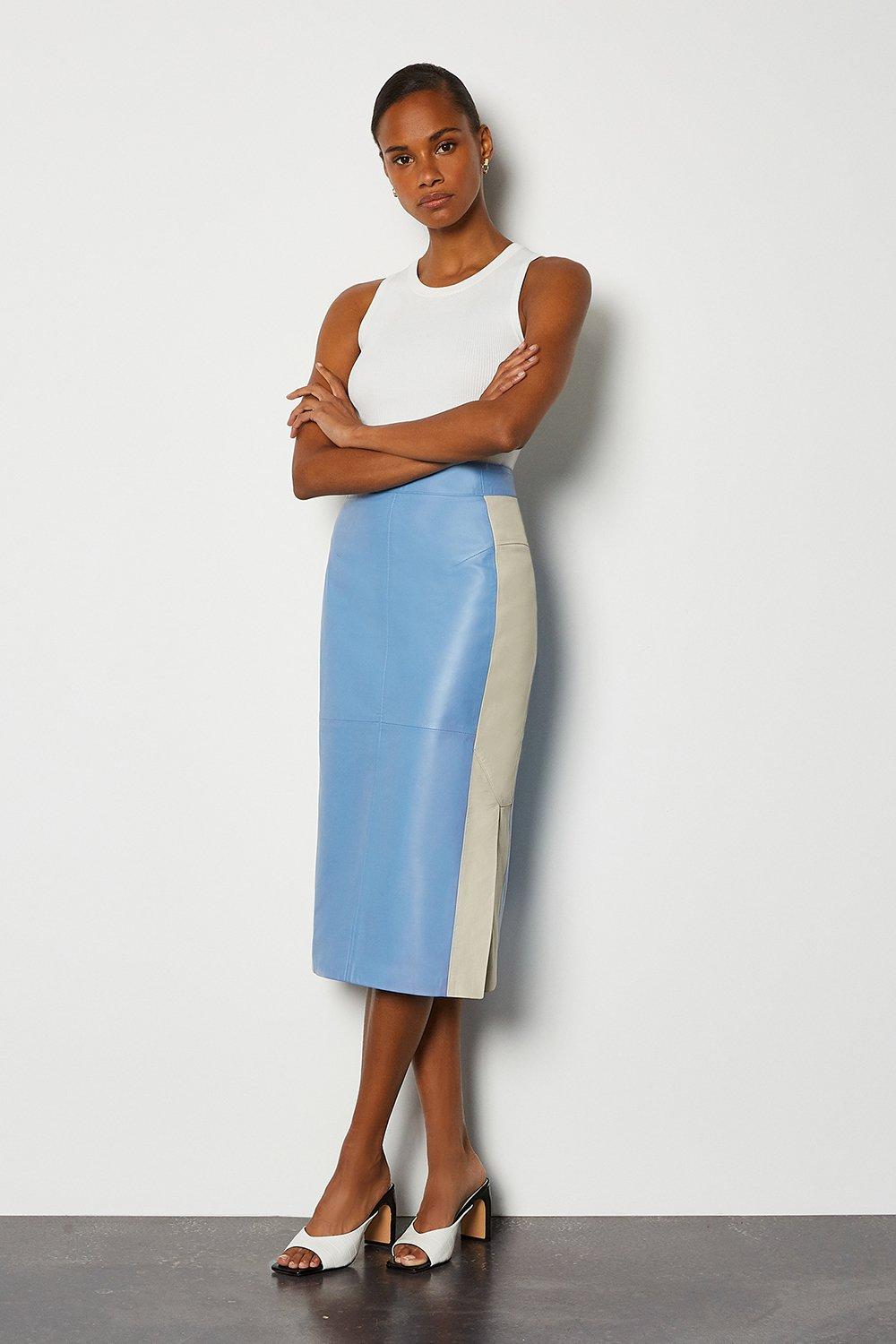 karen millen leather pencil skirt