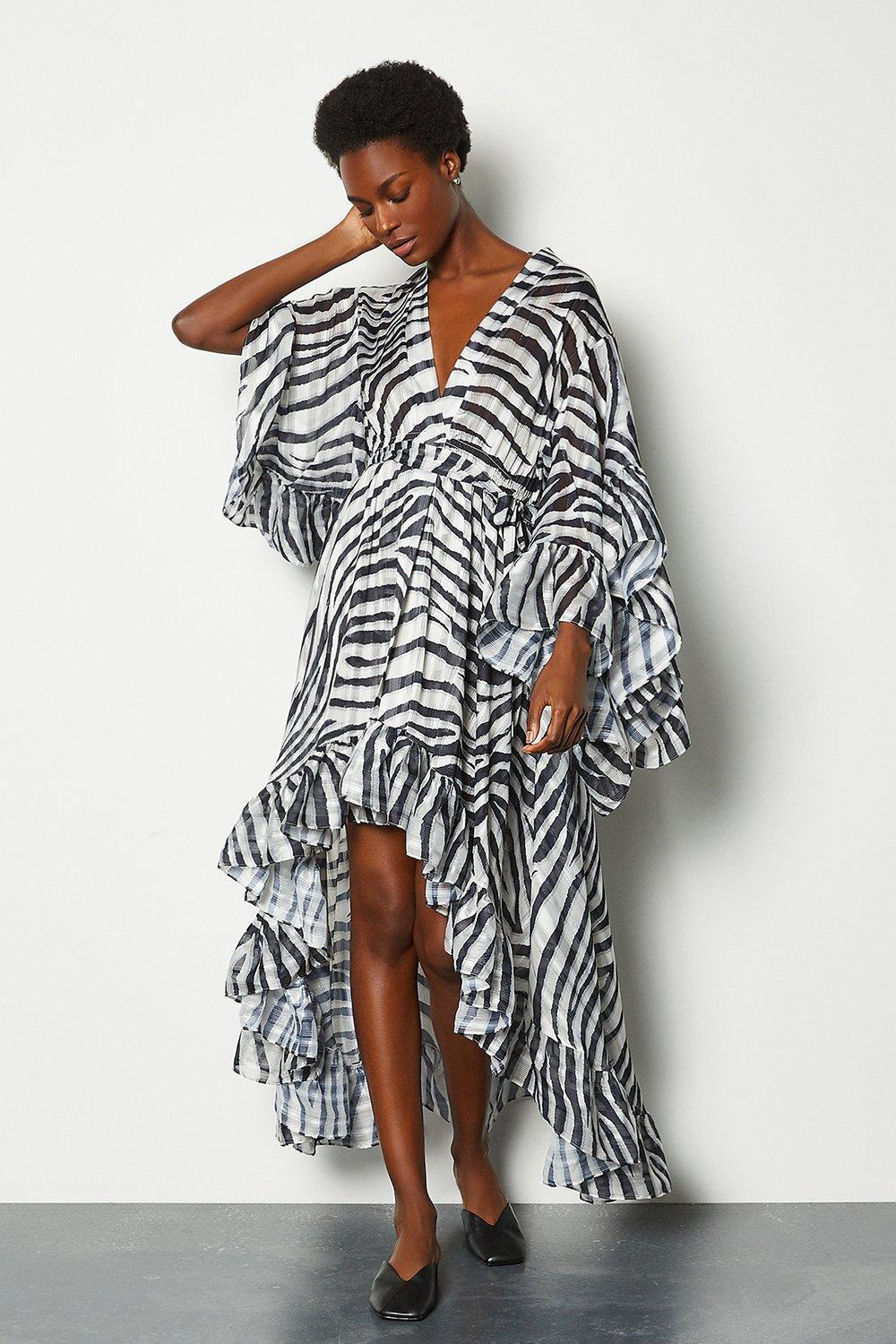 karen millen zebra scarf dress