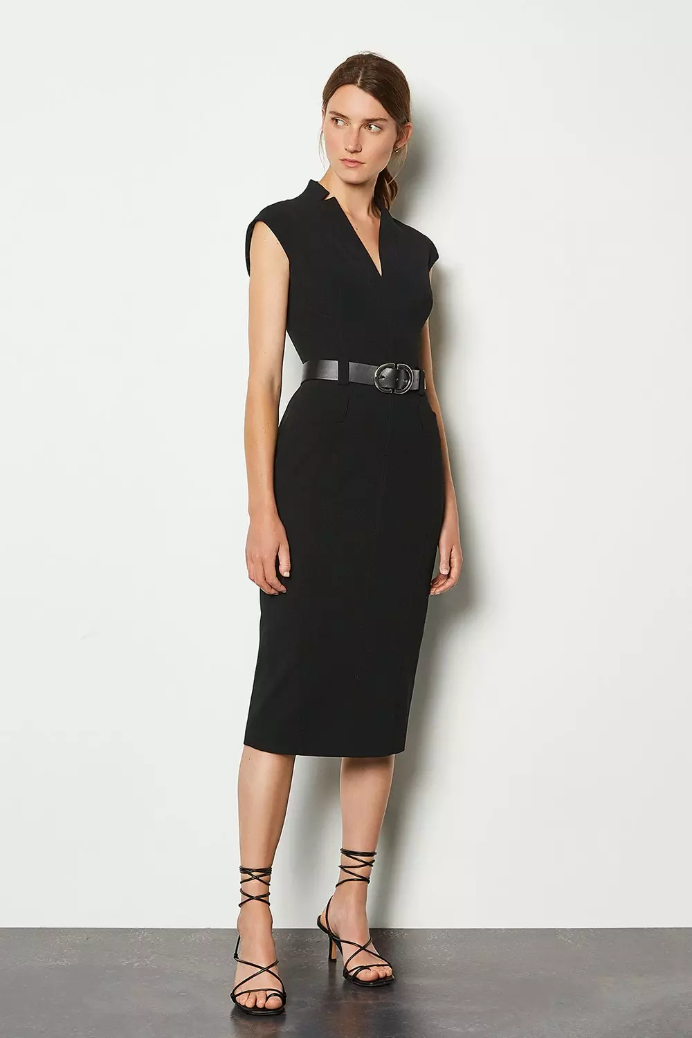 Karen millen black dress with outlet belt