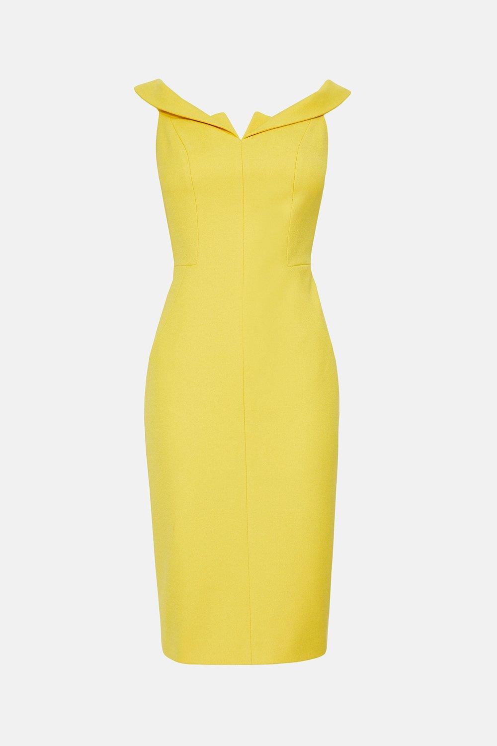 karen millen yellow lace dress