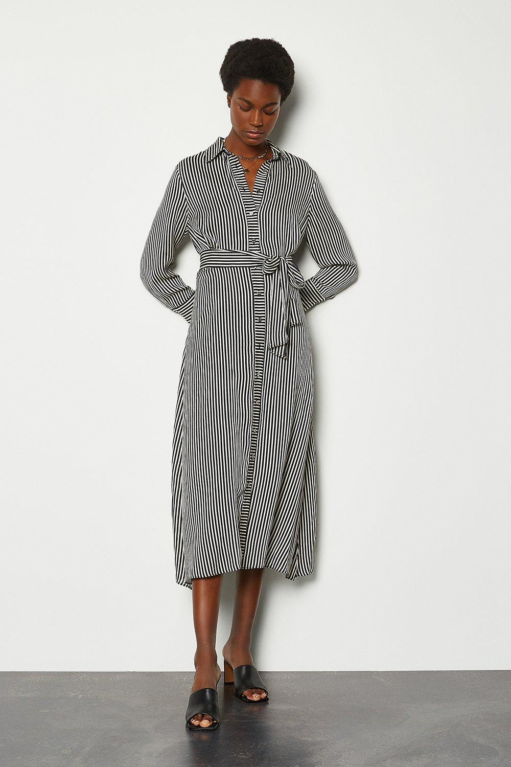 karen millen striped shirt dress