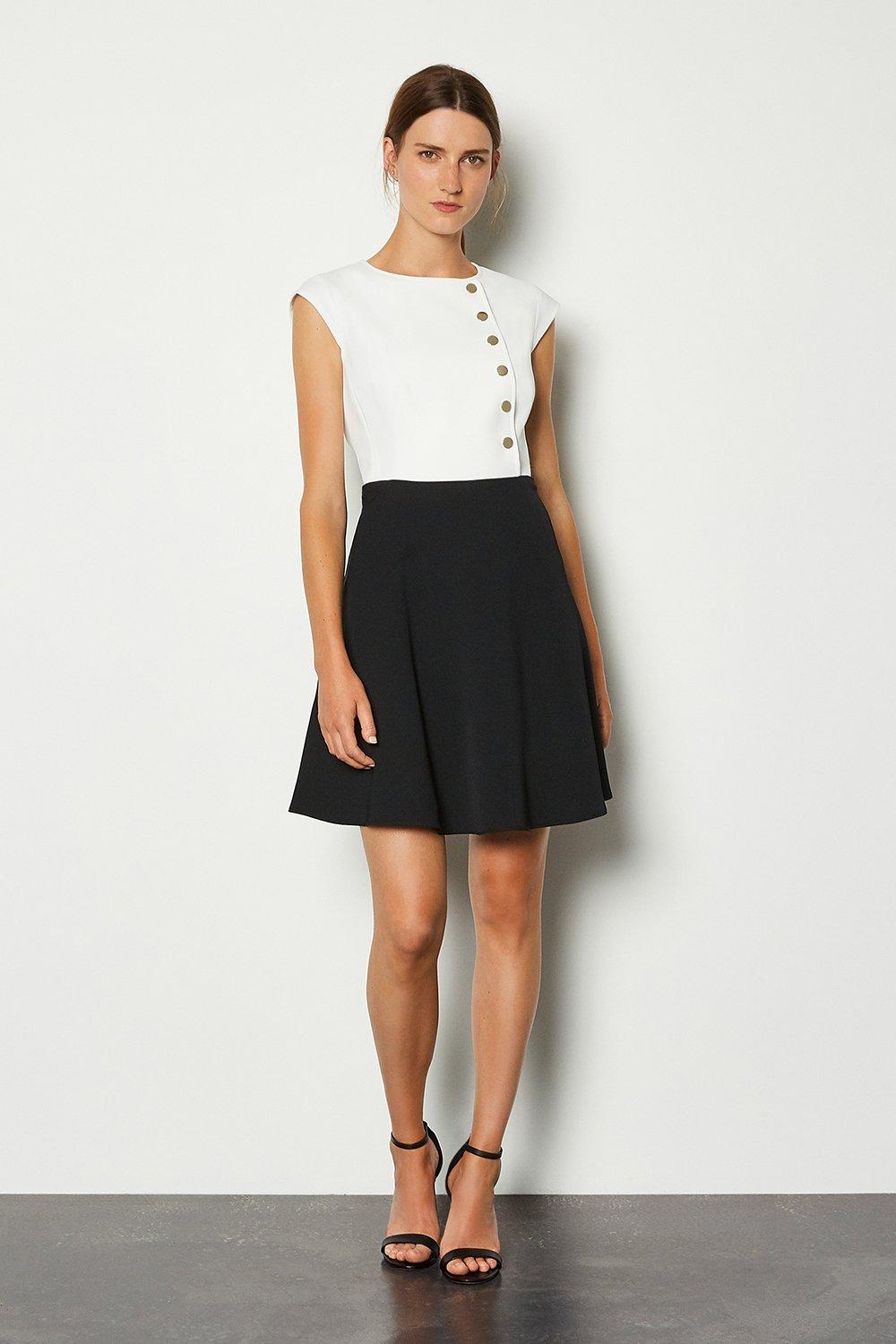 karen millen bardot popper dress