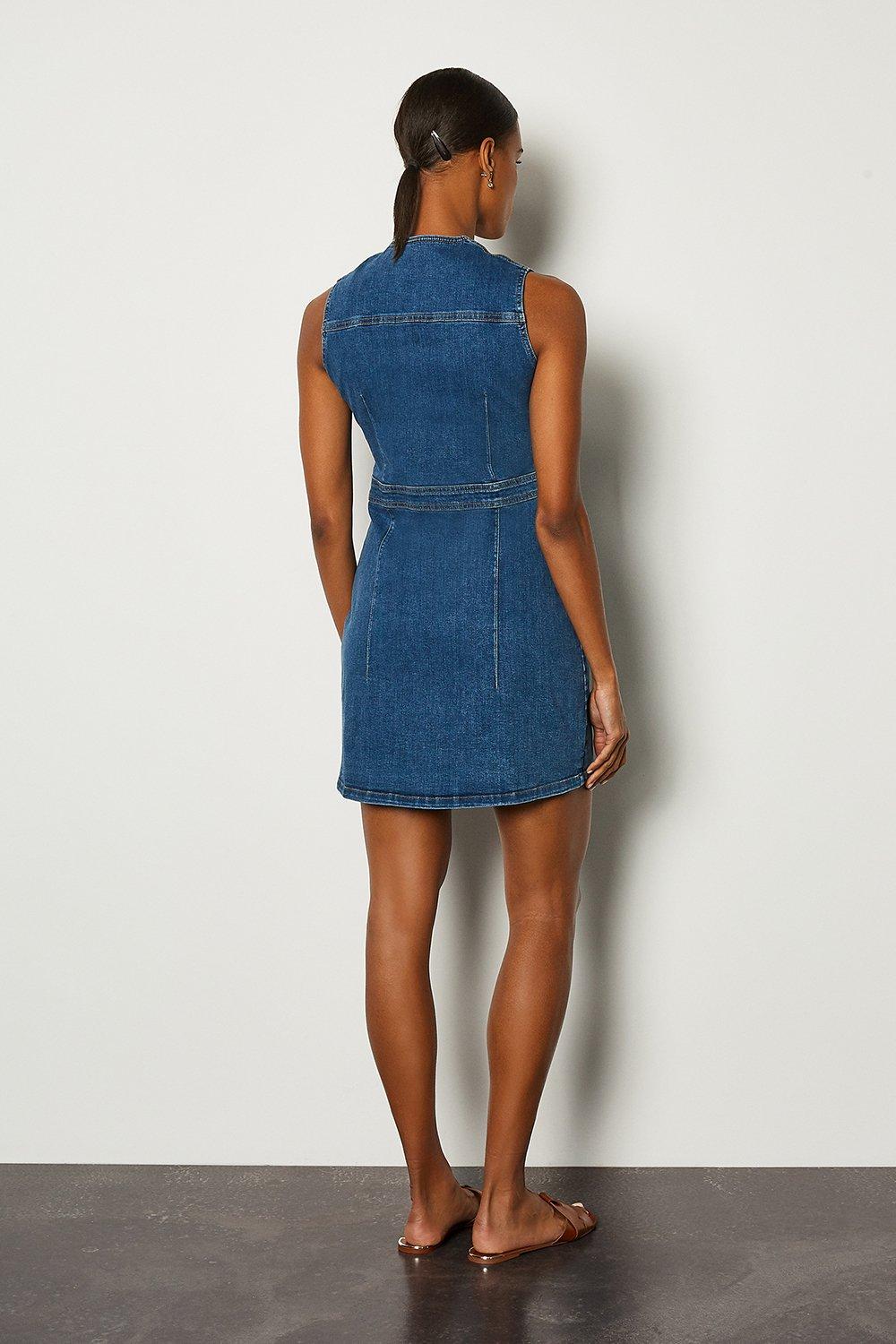 sleeveless denim dress