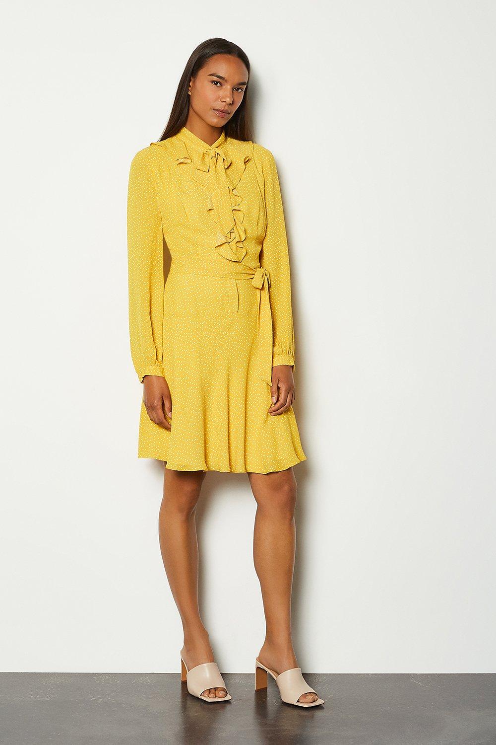 karen millen mustard dress