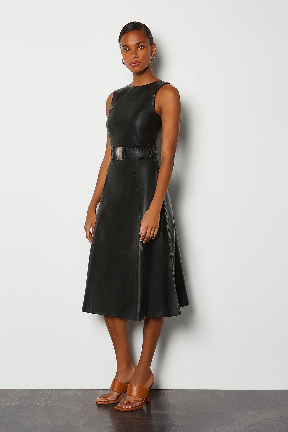 karen millen black belted dress
