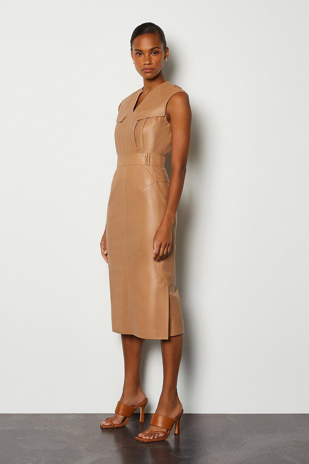 karen millen leather dress