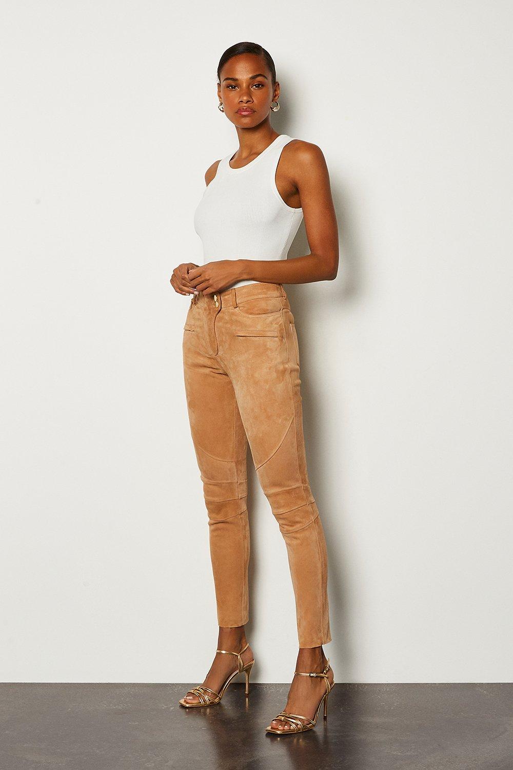 suede tan leggings