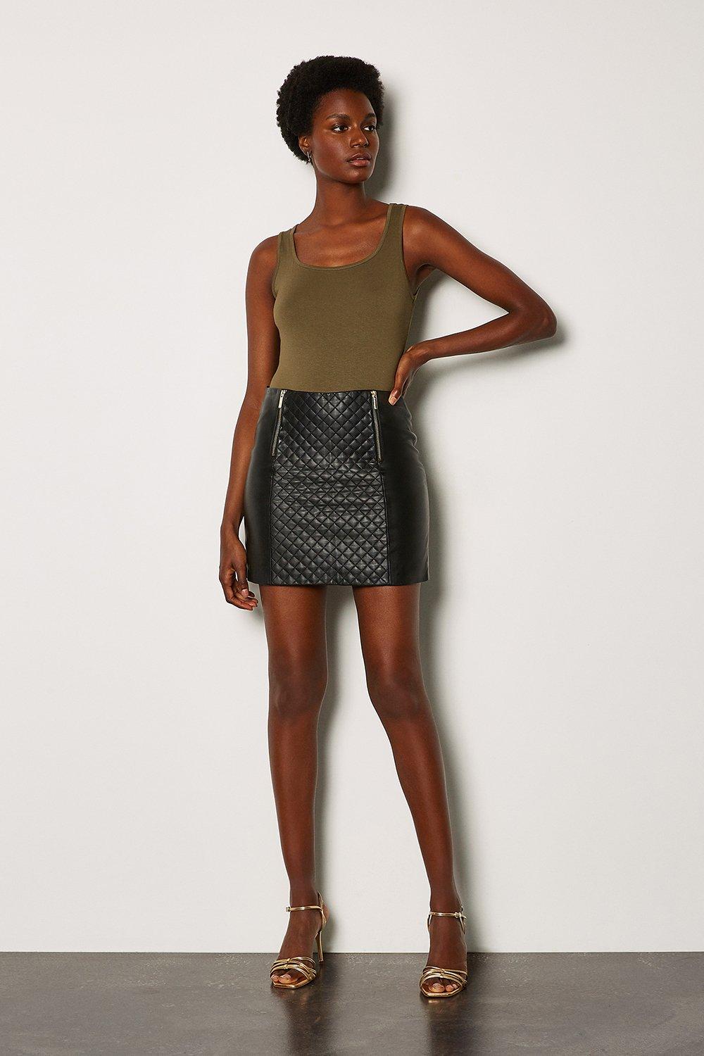 karen millen leather mini skirt