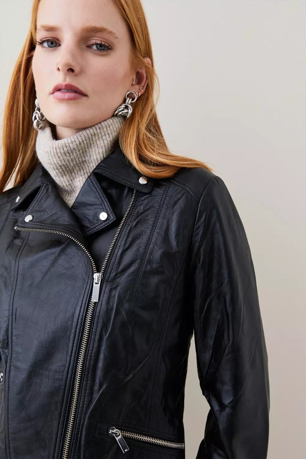 Karen millen signature leather jacket sales