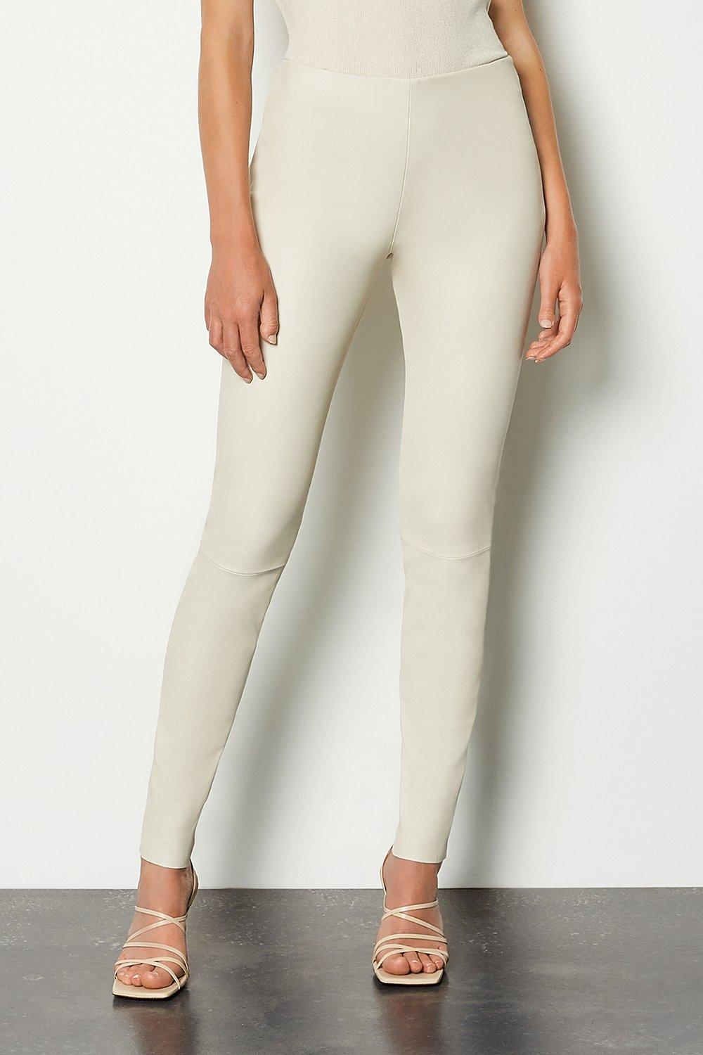 ivory leather pants