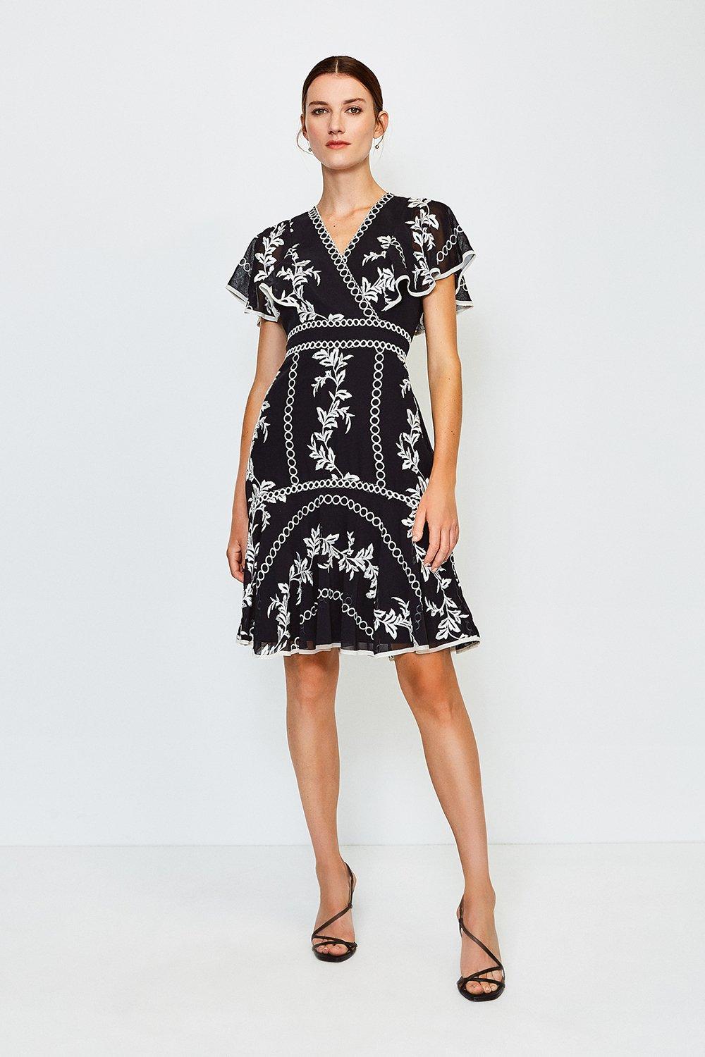 karen millen fit and flare dress