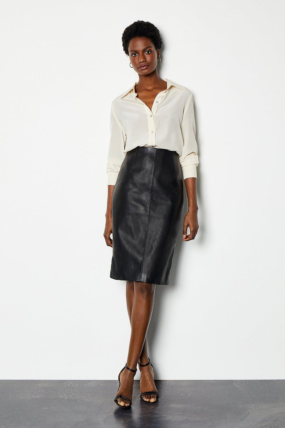 karen millen faux leather skirt