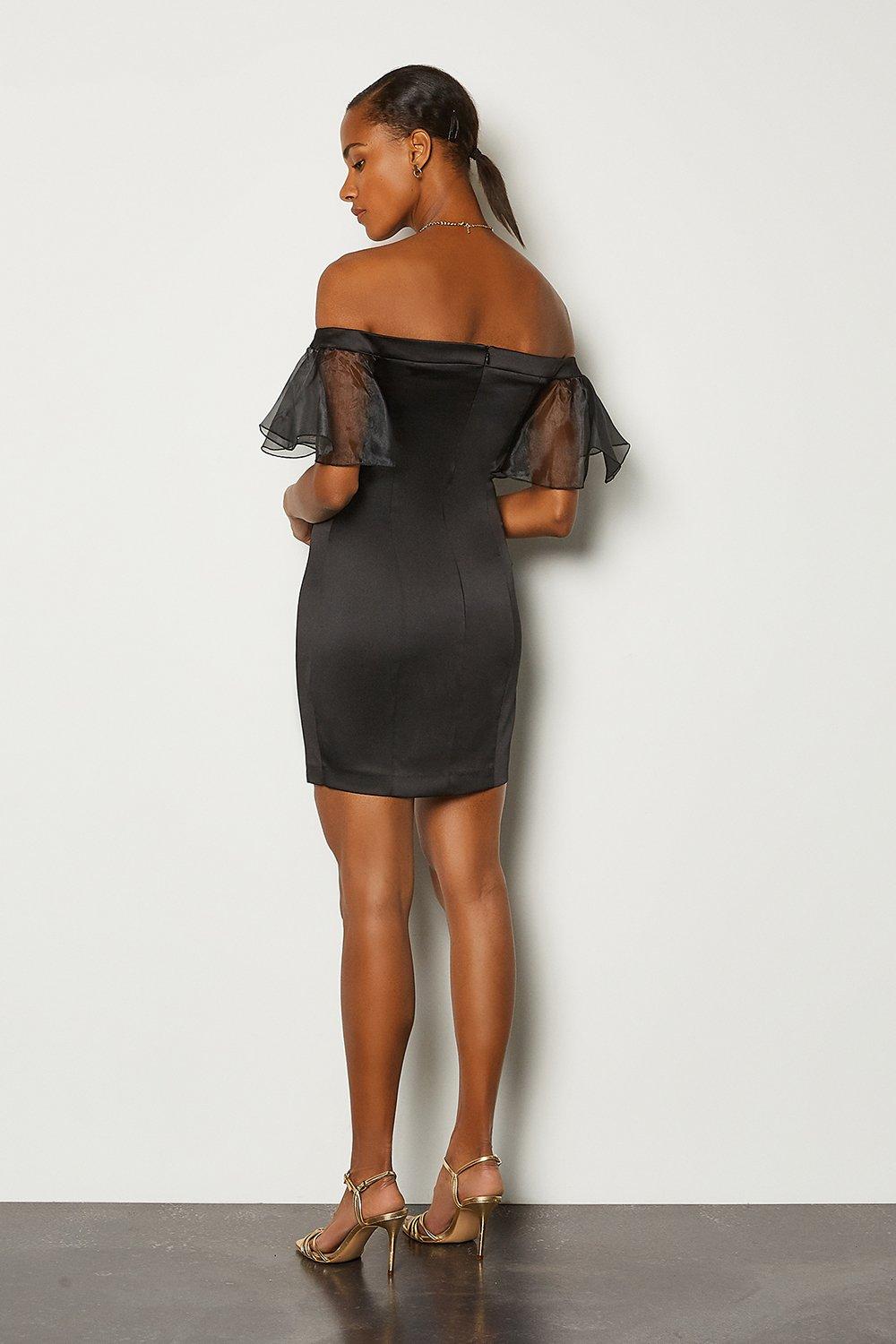 bardot button dress