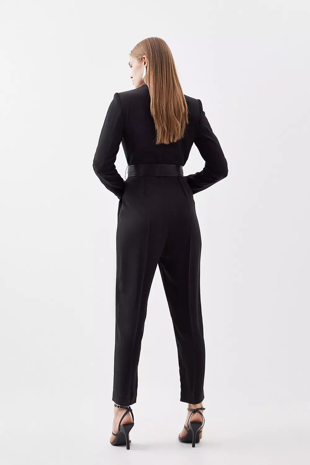 Tailored Tuxedo Wrap Jumpsuit | Karen Millen