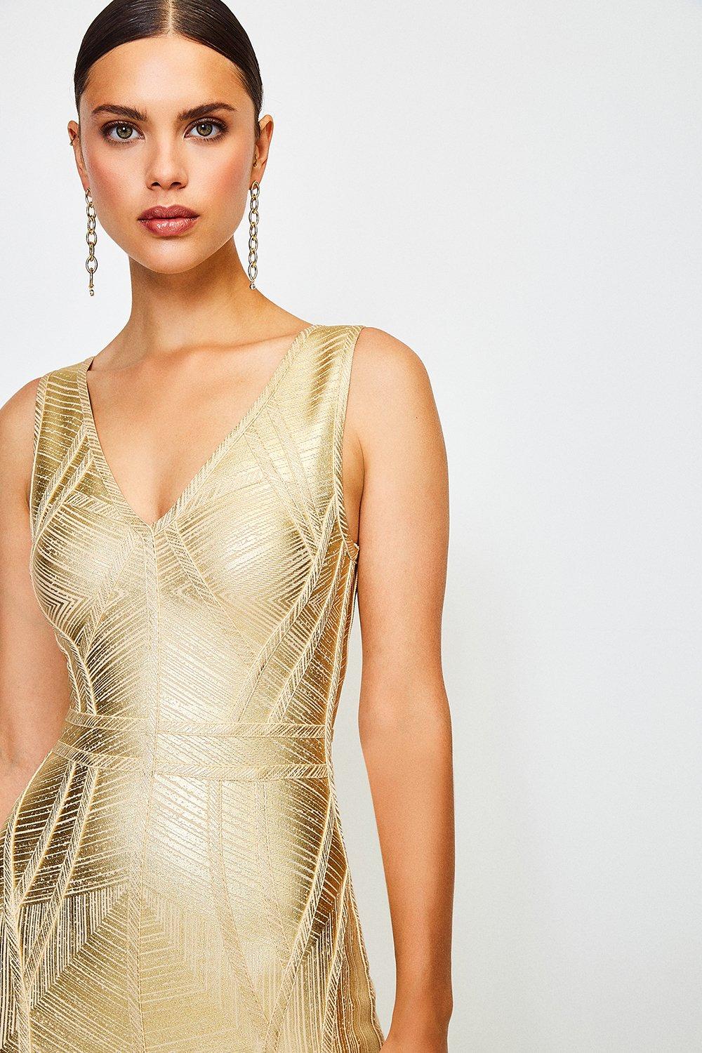 karen millen metallic dress