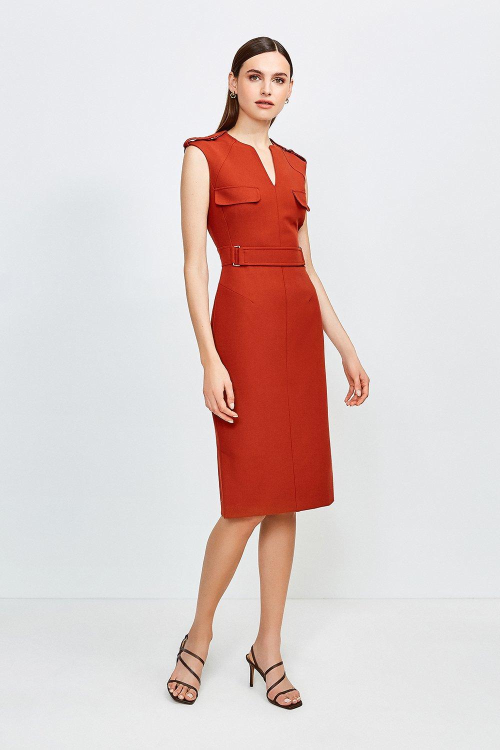 karen millen blue strapless pencil dress