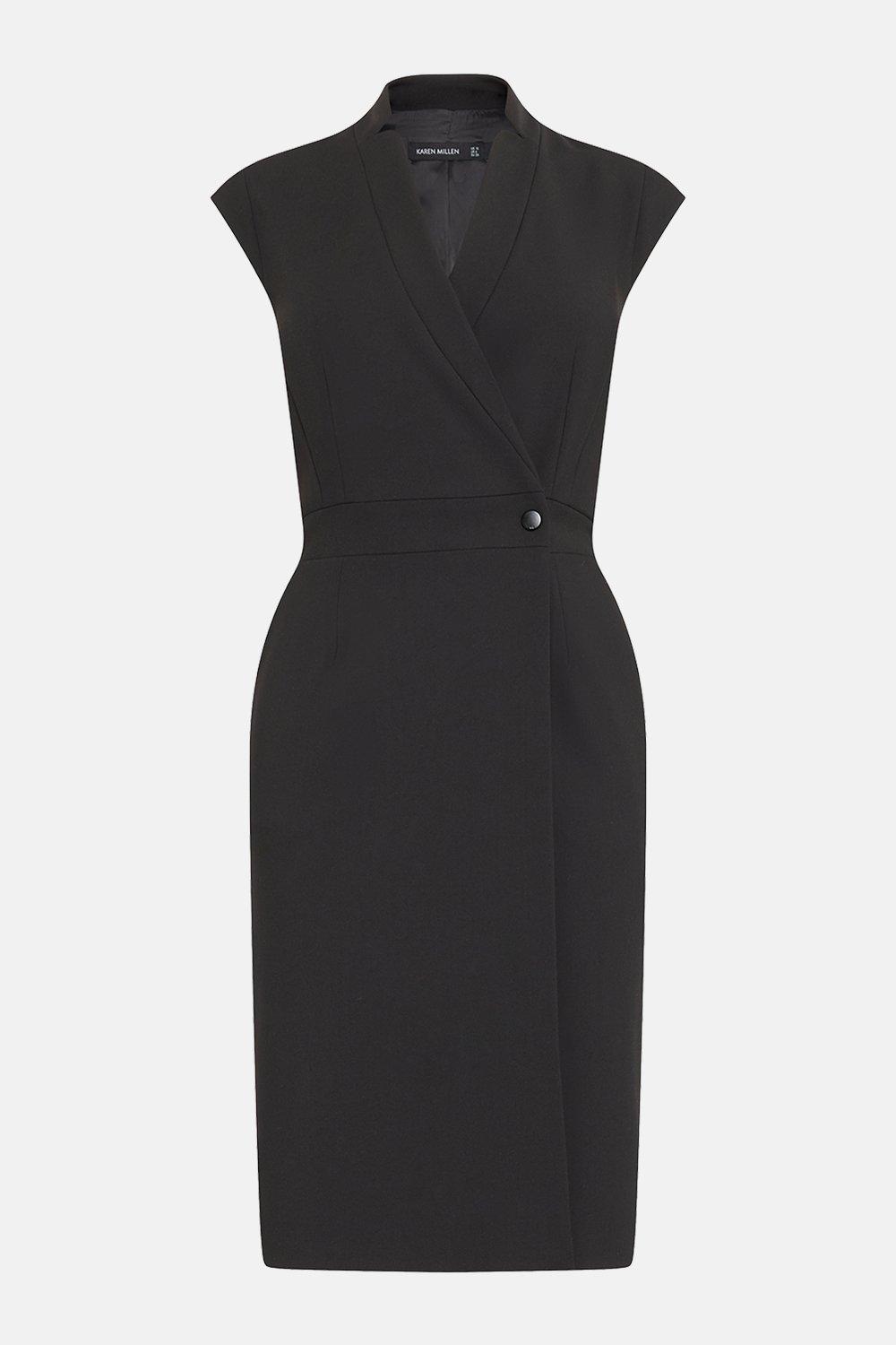 karen millen sleeveless wrap dress