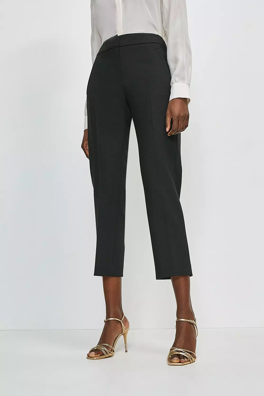 Compact Stretch Tailored Capri Trousers