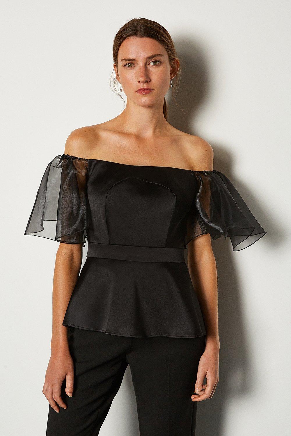 karen millen black bardot top