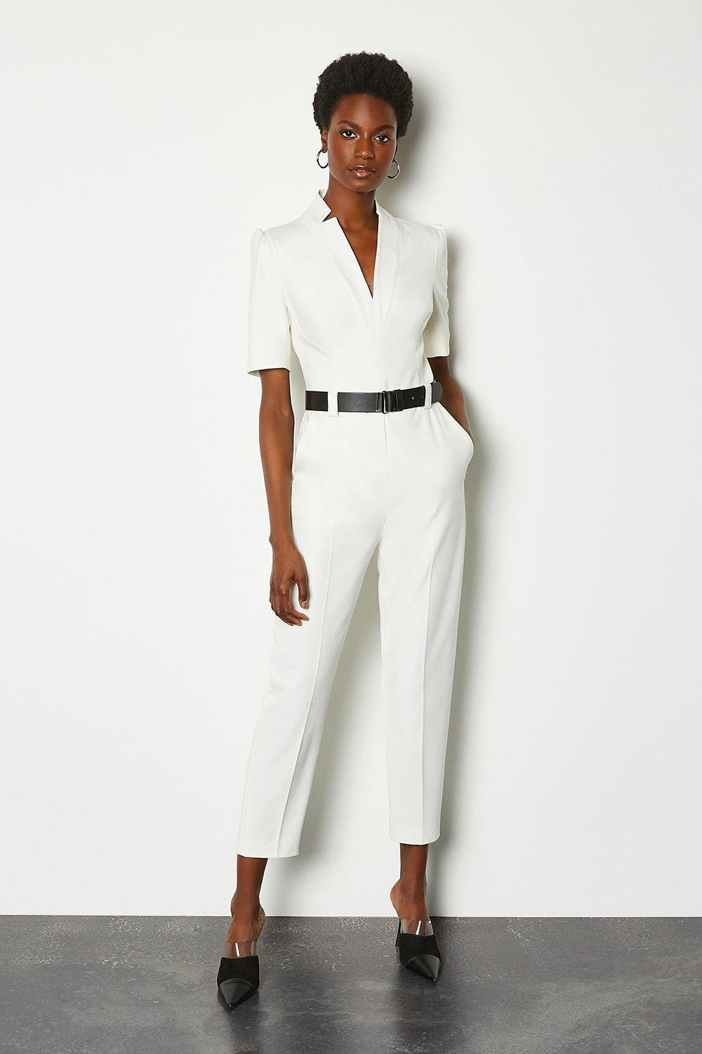 karen millen cream jumpsuit