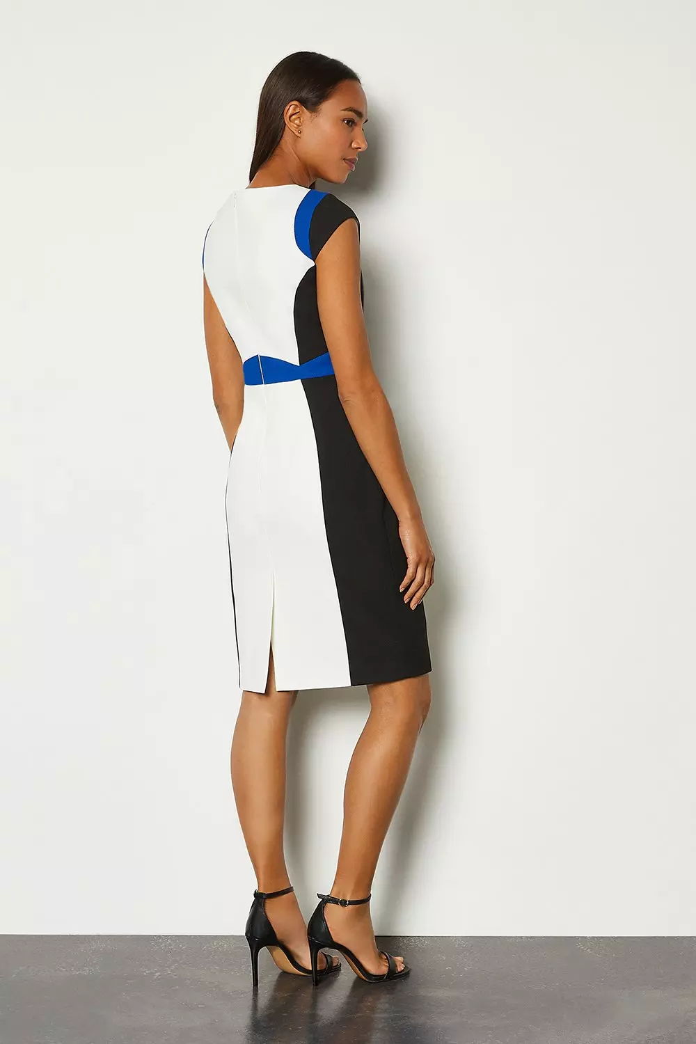 Compact Stretch Peplum Midi Dress