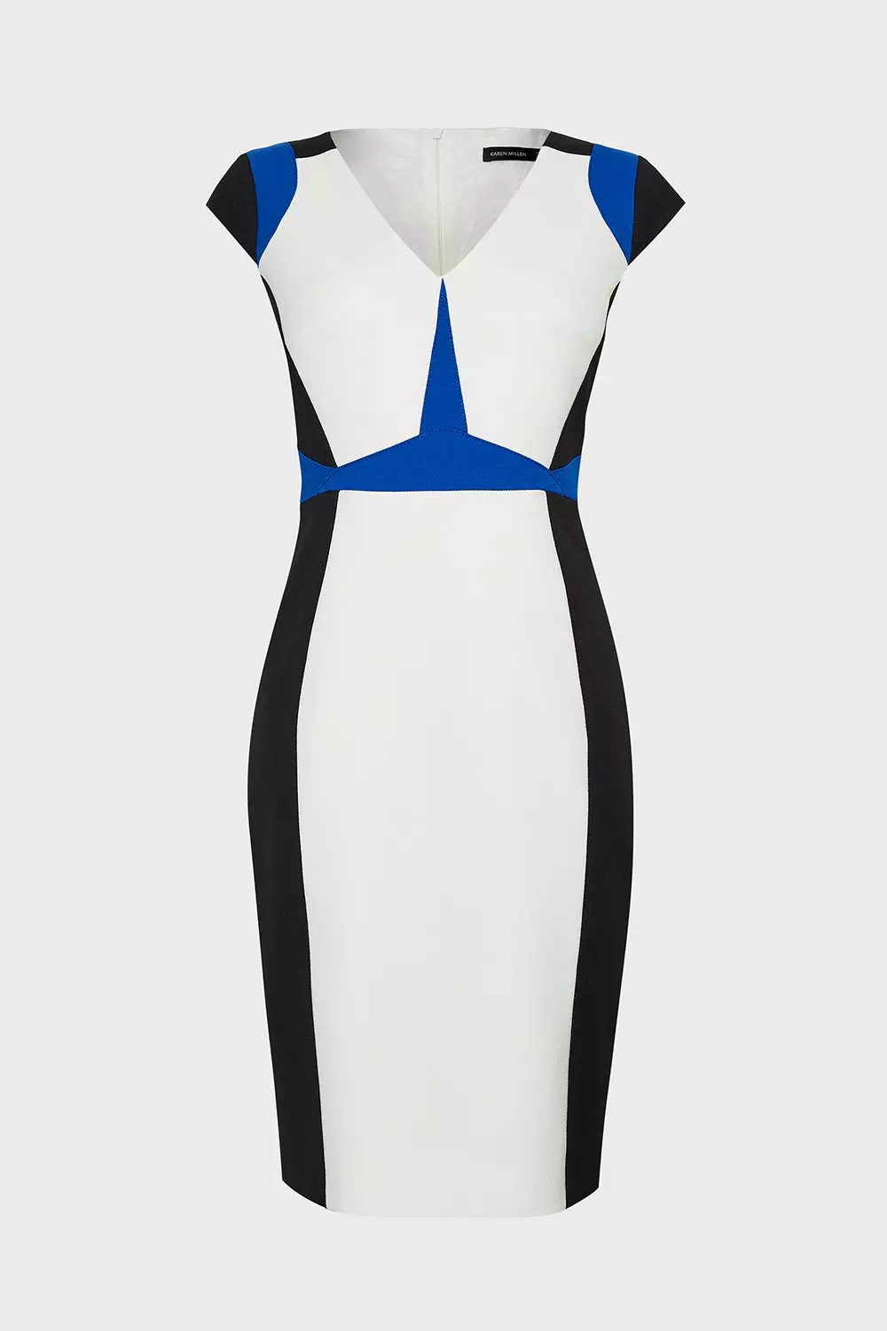 Cocktail Dress, Black and White Color Block Dress